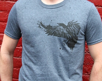 Crow Graphic T-Shirt, Eco Friendly Raven Unisex Tee