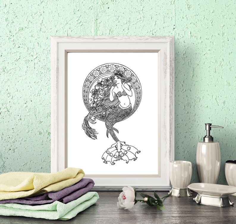 Mermaid Wall Decor Mermaid Decoration Bathroom Beach Decor | Etsy