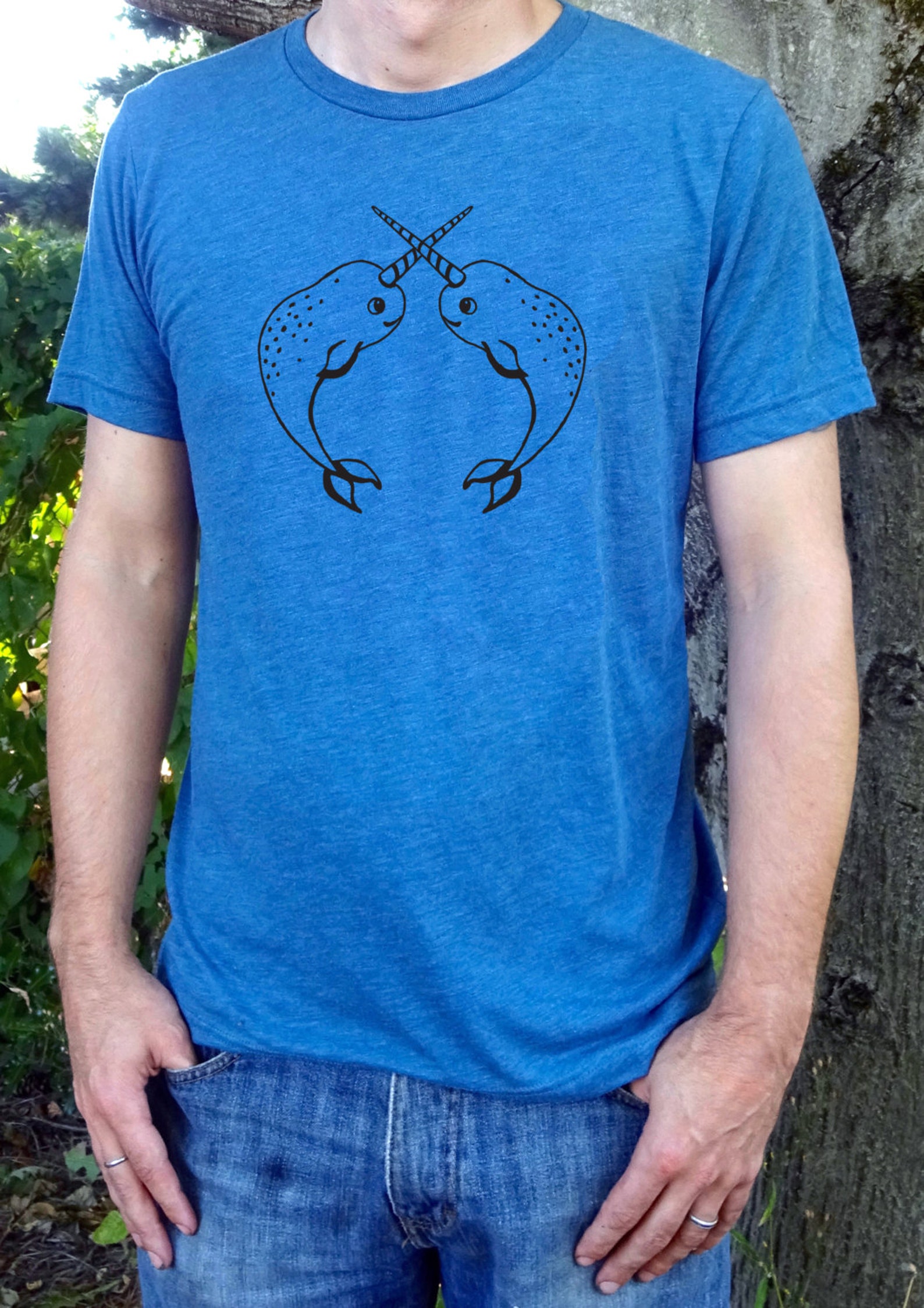 Mens Tee Graphic Mens T Shirt Screen Print T Shirt Blue T Etsy