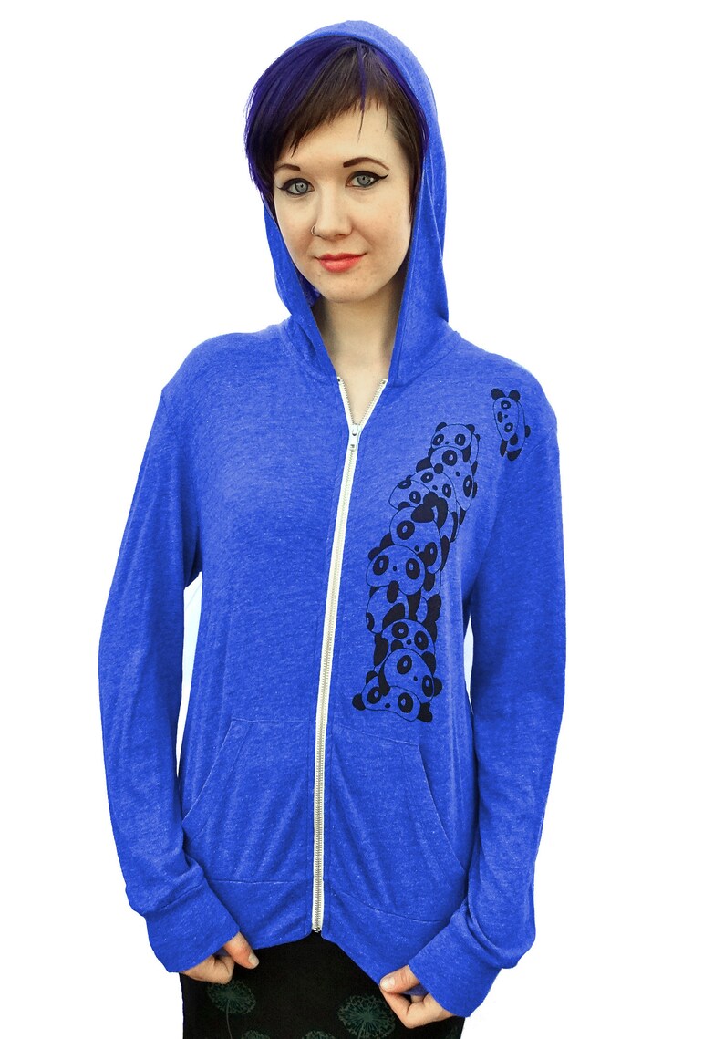 Cute Sweatshirts for Women, Zip Up Hoodie, Panda Shirt, Trendy Hoodie, Animal Plus Size Sweatshirt, Funny Panda Bear Shirt image 8