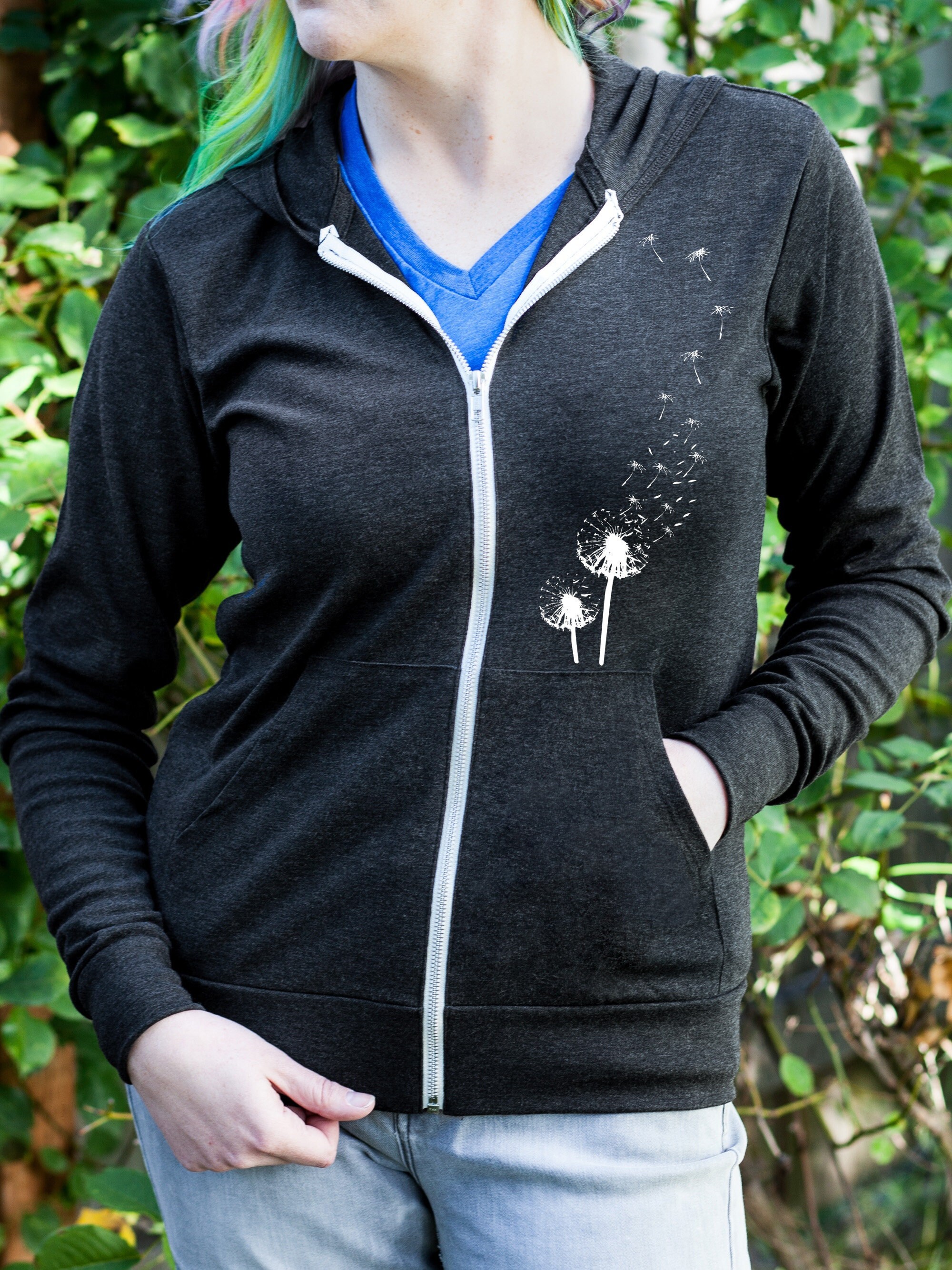 Dandelion Flowers Gift for Women Mom Zip up Hoodies Plus - Etsy