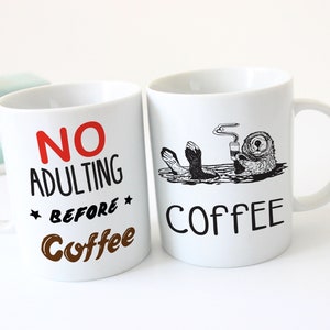 Personalized Otter Mug, Cute Funny Coffee Mugs, Coffee Lovers Gift for Co-Worker or Best Friend, Custom Ceramic Coffee Mug image 7