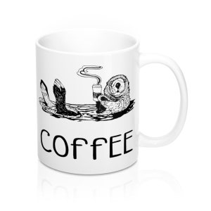 Personalized Otter Mug, Cute Funny Coffee Mugs, Coffee Lovers Gift for Co-Worker or Best Friend, Custom Ceramic Coffee Mug image 6