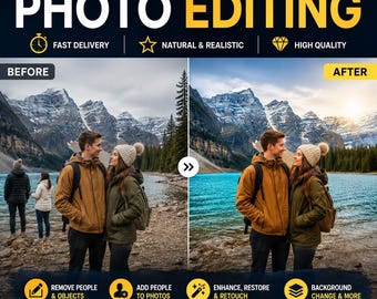 Custom Photo Editing Service | Remove People, Retouch, Restoration, Colorize, Person Removal, Enhance & Face Swap