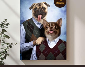 Custom Step Brothers Pet Portrait Funny Personalized Gift Step Brothers Custom Pet Portrait Dog Portrait Cat Portrait Personalised