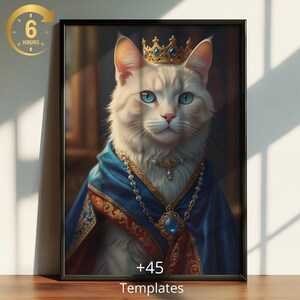 Custom pet portrait from photo personalized pet for pet lovers digital pet artwork pet birthday gift for her renaissance pet painting gift