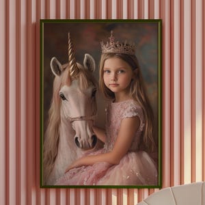 Personalized Unicorn Portrait, Princess Portrait, Custom Princess Portrait, Birthday gift for Kids, Unicorn Princess Portrait Custom Gift