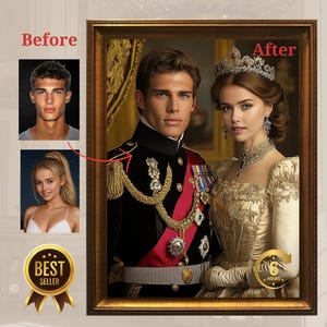 Royal couple portrait queen royal portrait king royal portrait black king portrait custom gifts for couple gifts for wife gifts for husband