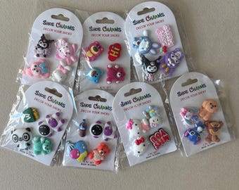 Cute Shoe Charms Set of 4 | PVC Clog Shoe Charms | Kawaii Shoe Accessories | Cute Shoe Decorations | Gift for Kids, Shoe Pins for Crocs