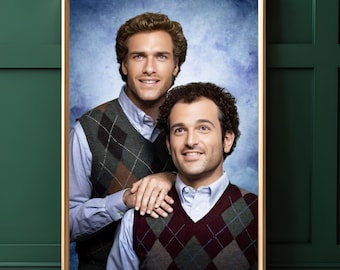 Personalized Step Brothers Portrait Custom Step Brothers Portrait Funny Brother Gift for Brothers two men Portrait Gift for Birthday twins
