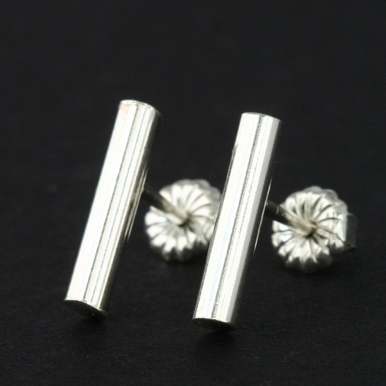 Polished Sterling Studs, Silver Stick Stud Earrings, Sterling Stud Earrings image 3