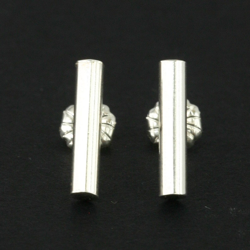 Polished Sterling Studs, Silver Stick Stud Earrings, Sterling Stud Earrings image 4