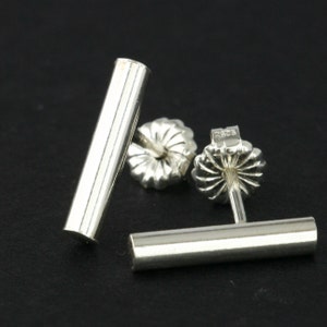 Polished Sterling Studs, Silver Stick Stud Earrings, Sterling Stud Earrings image 2