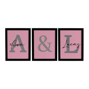 Impresión de nombre inicial personalizada / Letra personalizada / Letrero de nombre de pareja imprimible / Impresión de nombre de aniversario / Nombre de pareja / Impresiones para niños / Impresión de nombre