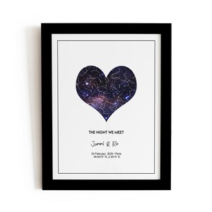 Carte du ciel personnalisée, carte du ciel personnalisée, impression de ciel nocturne, le jour de votre naissance, cadeau de mariage, cadeau pour papa