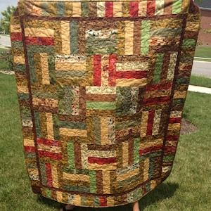 Pattern for Variations on a Rail Fence Lap Quilt Strip piecing