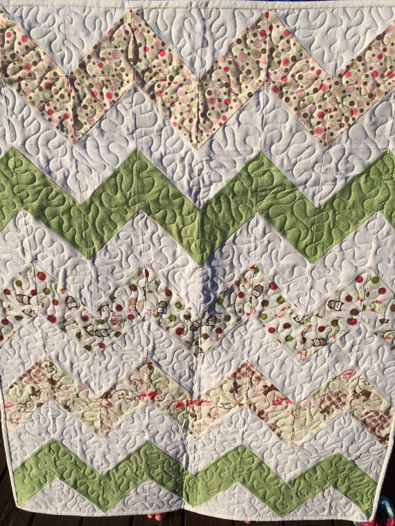 Zig Zag Chevron Baby Quilt Etsy