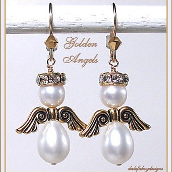 Golden Angel Pearl Drop Earrings - BHV