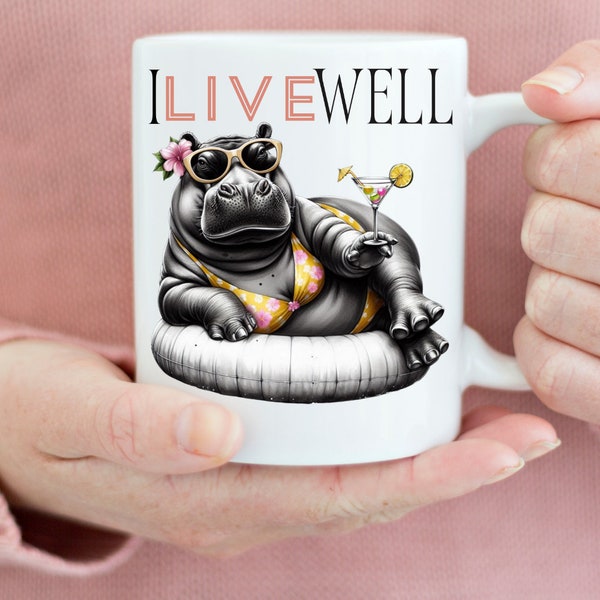 Hippopotamus on a float, hippo in a pool, hippopotamus drinking a margarita, hippopotamus with sunglasses, live well, hippos PNG, hippos SVG