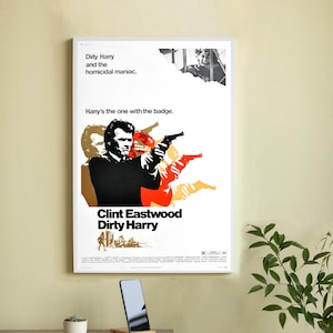 Dirty Harry Movie Poster-High Quality Canvas Movie Poster - Wall Art-Home Decor