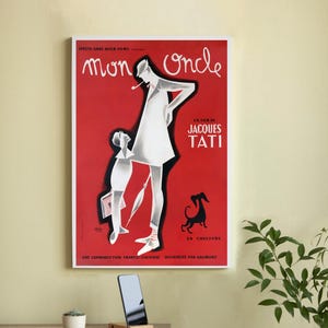 Affiche du film Mon Oncle - Affiche de film sur toile de haute qualité - Art mural - Décoration d'intérieur