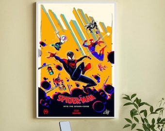 Spider-Man Into the Spider-Verse Movie Poster-High Quality Canvas Movie Poster - Wall Art-Home Decor