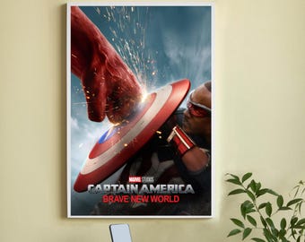Captain America Brave New World-filmposter: hoge kwaliteit canvas filmposter - Muurkunst-Home Decor