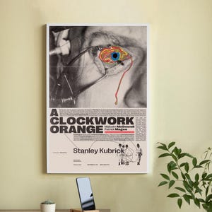 Póster de la película La Naranja Mecánica - Lienzo de alta calidad - Arte mural - Decoración del hogar