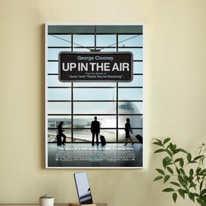 Póster de la película "Up in the Air" - Lienzo de alta calidad - Arte mural - Decoración del hogar