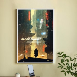 Póster de la película Blade Runner - Lienzo de alta calidad - Arte mural - Decoración del hogar