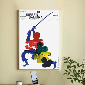 Póster de la película Los Siete Samuráis - Lienzo de alta calidad - Arte mural - Decoración del hogar