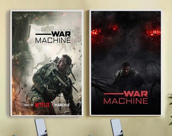 Póster de la película War Machine (2026) - Lienzo de alta calidad - Arte mural - Decoración del hogar