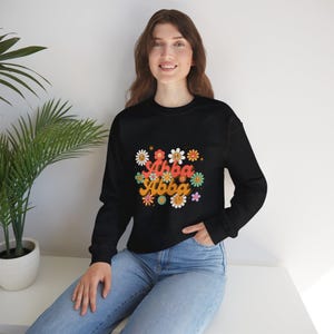 Floral Retro Crewneck Sweatshirt, ABBA Design, Vintage Sweatshirt, Unisex Sweatshirt, Hipster Sweatshirt, Flower Print Sweatshirt, 70s Style