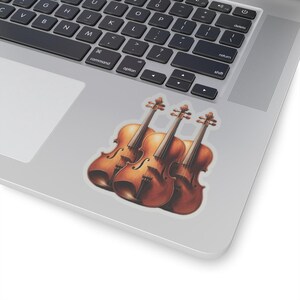 Elegant Violin Kiss-Cut Stickers, Music Classroom Decor, Gift for Musicians, Laptop Decals, Artsy Sticker for Violin Lovers