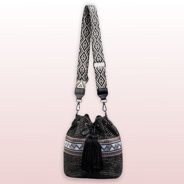 Holiday Straw Bag - Cross-Border Beach Bucket Bag - Ladies High-End Exquisite Shoulder Bag - Seaside Cross-Woven Bag