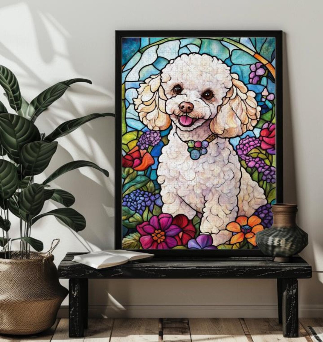 Stained Glass Poodle Jigsaw Puzzle for Adult 200/300/500/1000 Piece ...