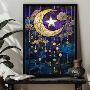 ステンドグラス 星空の夜 ジグソーパズル 300/500/1000ピース - Etsy 日本
