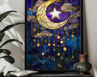 ステンドグラス 星空の夜 ジグソーパズル 300/500/1000ピース - Etsy 日本