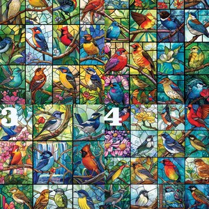 Personalized 500，1000 Stained Glass Birds Jigsaw Puzzle Bird Lover Gift Photo Puzzles 200,300 Piece Wooden Picture Puzzle Gift For Mom/Dad image 2