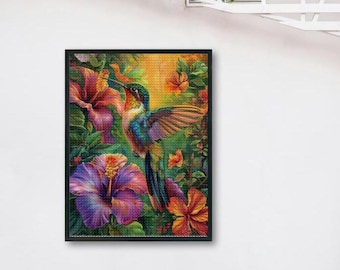 Kolibri 5D DIY Diamant Malerei Kits mit AB Bohrer Diamant Kunst Weiche Leinwand Stickerei Kreuzstich Diamanten Bild Gem Art Kit Craft