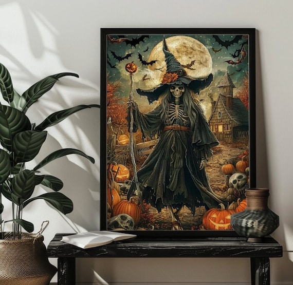 Puzzle di strega di Halloween, 1000 pezzi, per adulti, campo