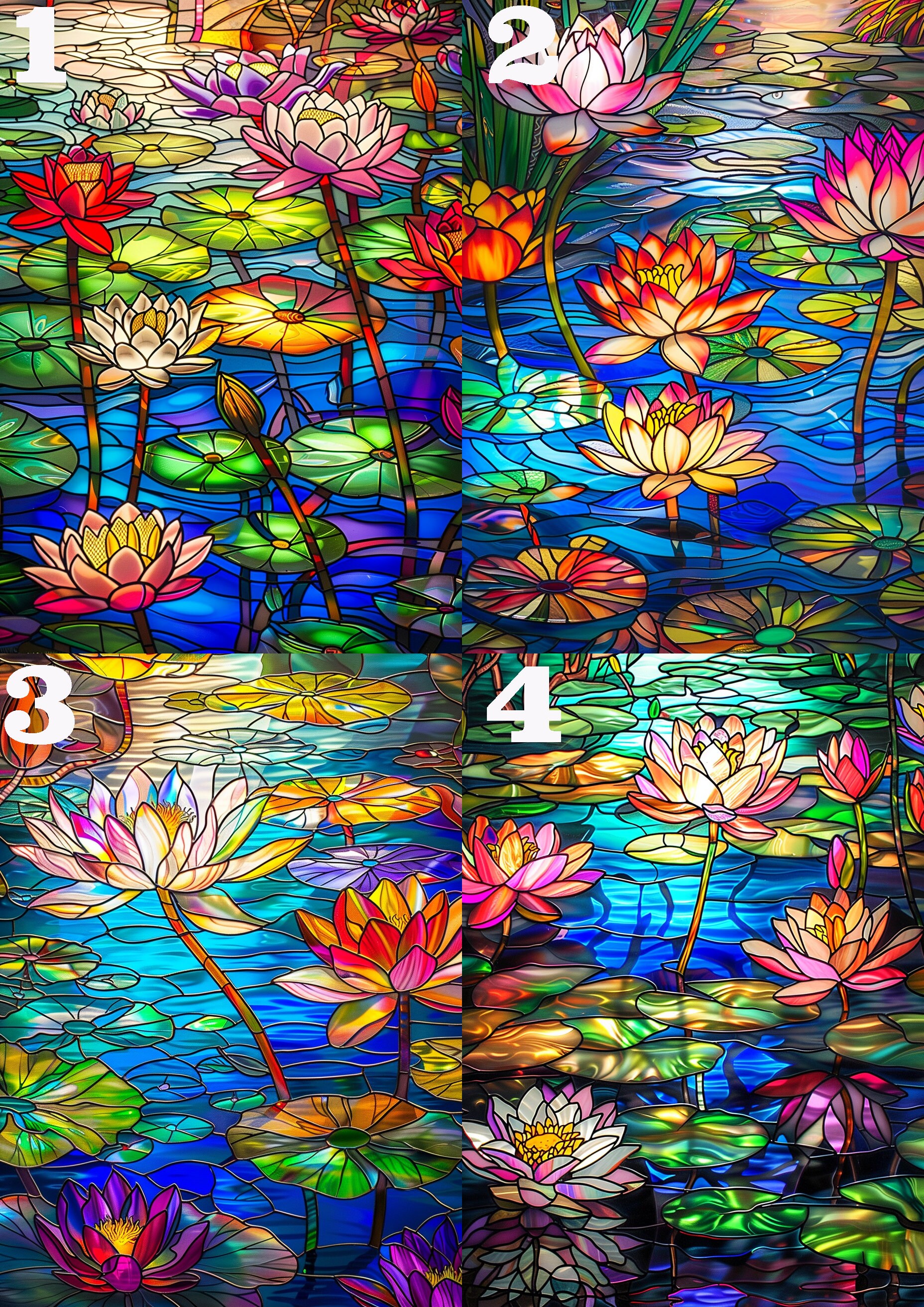 1000 Stained Glass Jigsaw Puzzles Waterlily Photo Puzzle Waterlily ...