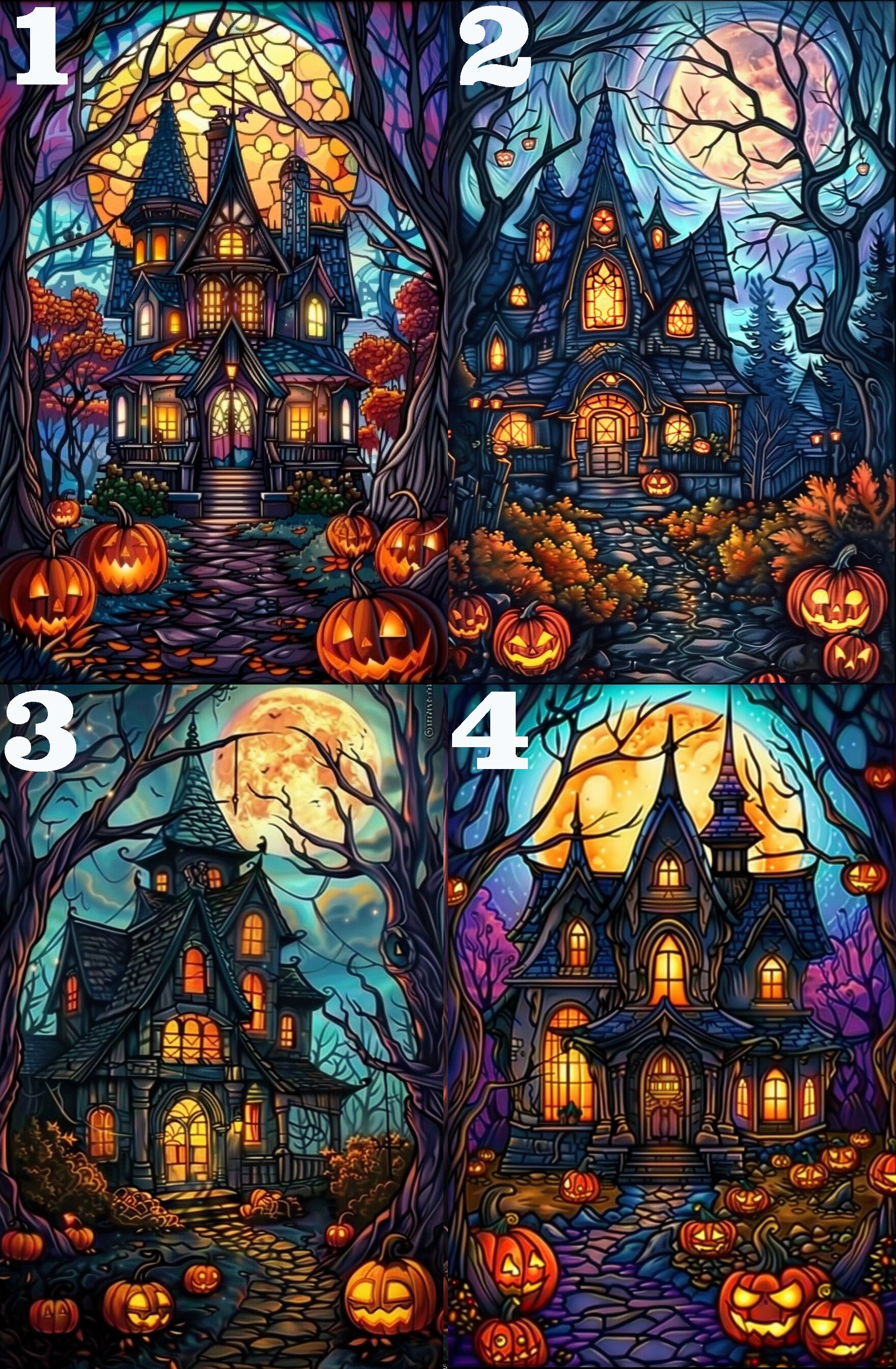 ハロウィン ステンドグラス ゴシックハウス カボチャ ジグソーパズル 