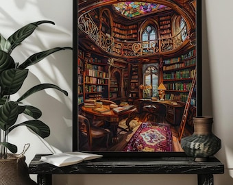 Alte Bibliothek Puzzle für Erwachsene, 300/500/1000 Holz Bücherregal Puzzle, Bibliothekar Geschenk , Bücherwurm Wohnkultur, Fantasy Buch Leser Geschenk