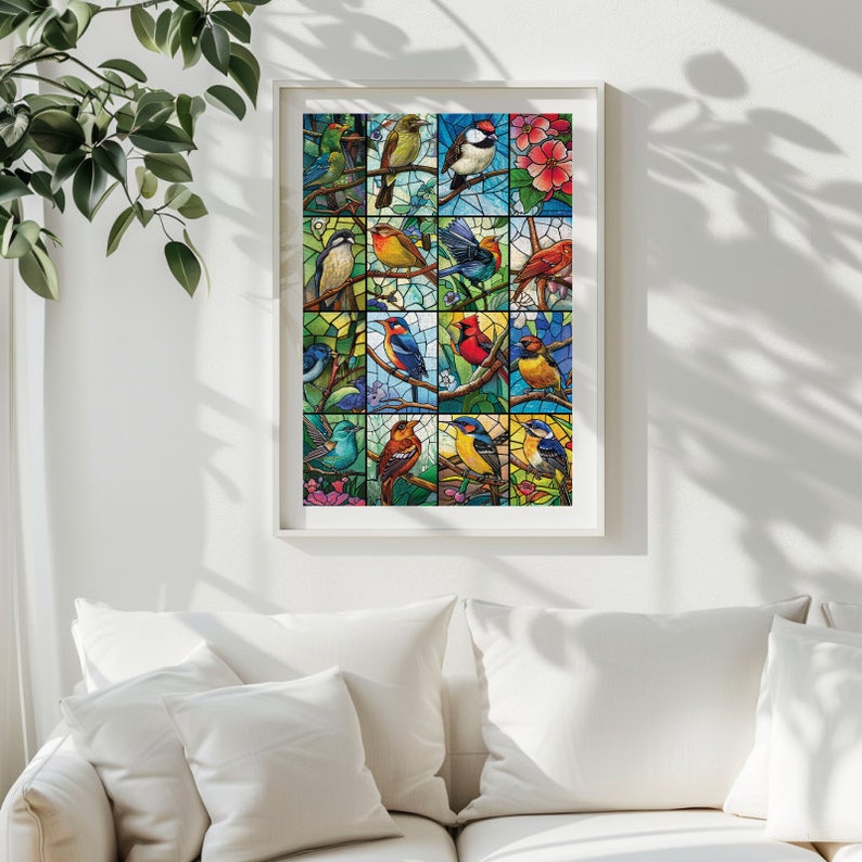 Personalized 500，1000 Stained Glass Birds Jigsaw Puzzle Bird Lover Gift Photo Puzzles 200,300 Piece Wooden Picture Puzzle Gift For Mom/Dad image 5