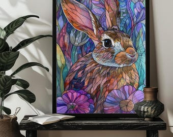 ステンドグラス ウサギ ジグソーパズル 300/500/1000ピース - Etsy 日本