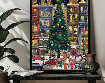 Weihnachten verschneite Szene Puzzle ， 200/300/500/1000 Holz Wunderliche Weihnachtsstraße Puzzles ， Charmante Winterdorf Volkskunst Weihnachtsgeschenk