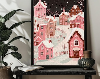 Weihnachtsplätzchen-Dorf Jigsaw Puzzle ， 200/300/500/1000 Holz wunderliche Weihnachten verschneites Dorf Puzzles ， charmante Winterdorf-Volkskunst