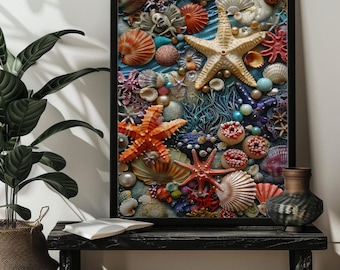 Gebrandschilderd glas strand schelpen zeester legpuzzel, kleurrijke zeester schelpen puzzels kunst 200/300/500/1000 houten puzzel cadeau, verjaardagscadeau