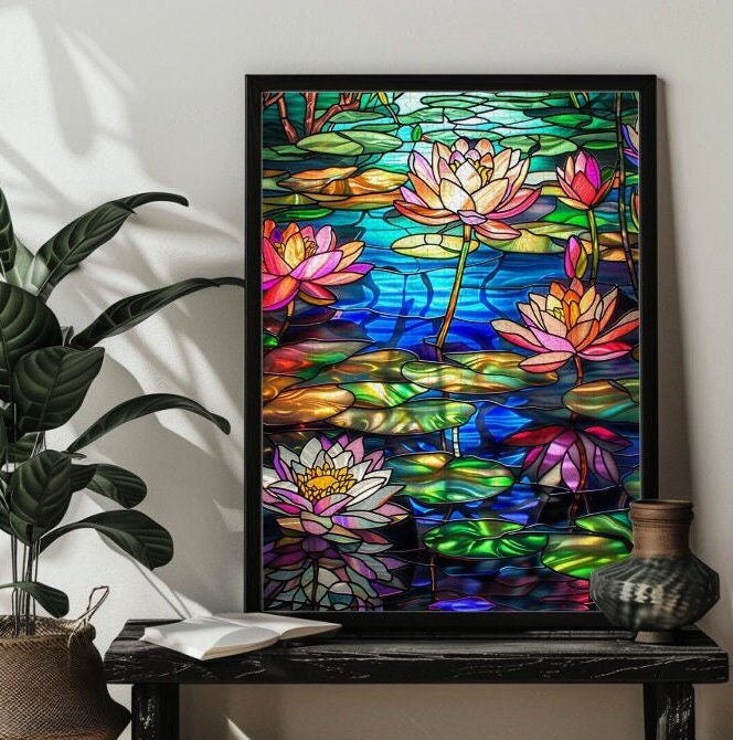 1000 Stained Glass Jigsaw Puzzles Waterlily Photo Puzzle Waterlily ...